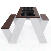Banco de muebles solar inteligente de carga inalámbrica para exteriores Mesa de camping de acero para personas discapacitadas