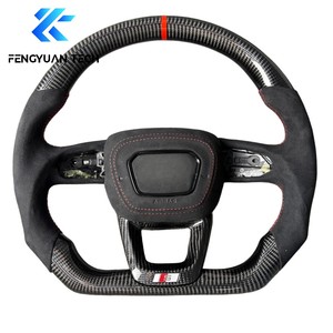Volante in Fibra di Carbonio Forgiata <span class=keywords><strong>e</strong></span> Pelle Personalizzato per <span class=keywords><strong>Audi</strong></span> A1 A3 A4 A5 A6 A7 RS R8 RS3 C7 Q5 Q7 S3 S5 8V B8 B9 S4 Q3 Q8 TT - Product Image 1