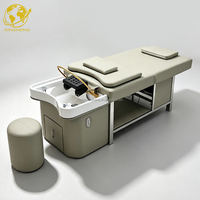 Lit de lavage de cheveux ergonomique moderne et portable avec système de circulation d'eau pour salon de beauté, hôtel et usage domestique