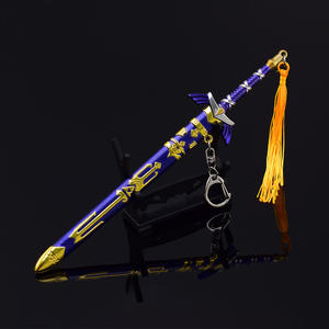 Zelda Breath of the Wilderness Master Sword Blue Blade Nuevo Llavero de espada de 22cm Espada de metal Arma de acero Modelo 73g - Product Image 3