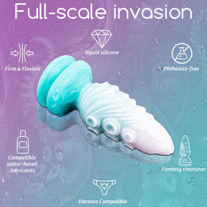 Dildo <span class=keywords><strong>Anal</strong></span> de Silicona Suave con Forma de Extraterrestre, Tapón <span class=keywords><strong>Anal</strong></span> de Silicona Líquida Suave con Ventosa Fuerte para la Masturbación Masculina - Product Image 3
