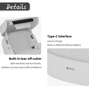 58mm 2 inch không dây inkless Mini Sticker máy in xách tay Pocket Label ghi chú giá máy in Maker - Product Image 2