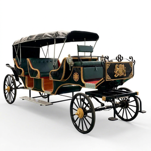 New Xuchang Zhenda 8-Person Black Sightseeing Horse Carriage Steel <b>Frame</b> for Sale Customizable Tourism Special Transportation - Product Image 1
