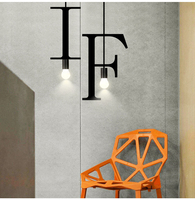 Luminaires suspendus et lampes de bar style loft, alphabet 26 lettres, lampe puzzle combinable, éclairage intérieur vintage pour bar