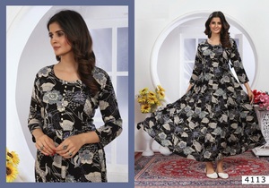 Kurti largo de calidad de exportación Rayno Premium con Dupatta para oficina y uso regular a precio mayorista - Product Image 4