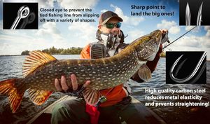 1 # -6 # , 1/0 # -10/0 #   Vente en gros 7384 Sport Circle Hameçons de pêche en acier au carbone robuste pour eau salée, Hameçons offset Octopus, Hameçons jig - Product Image 2