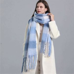 Écharpe de luxe pour femmes, hiver 2022, cachemire, motifs à carreaux, châles et écharpes en acrylique - Product Image 2