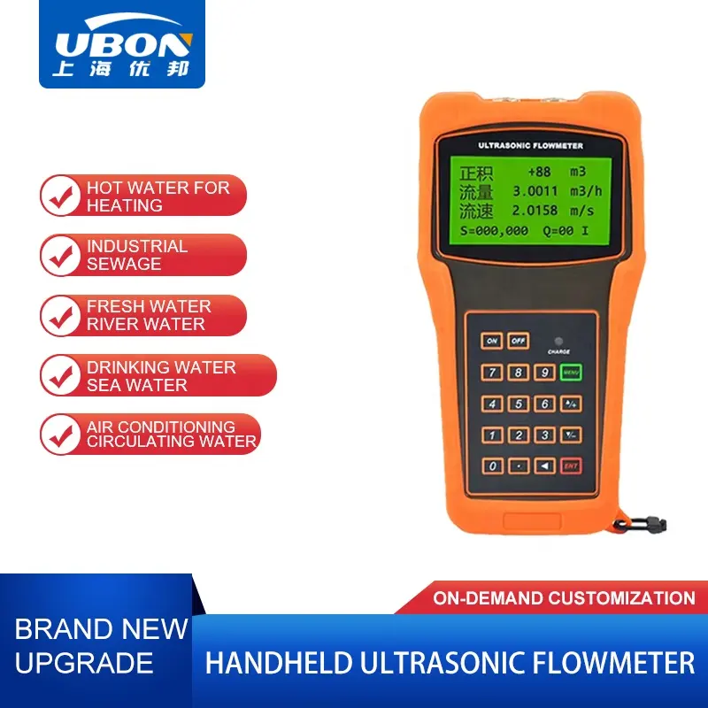 Pas cher HLF400 DN15-DN40 universel petit tuyau à ultrasons à pince/débitmètre débitmètre à ultrasons de type portable