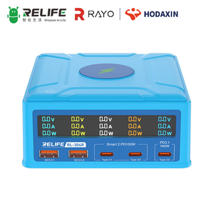 Chargeur GaN multi-ports RELIFE RL-304R 260W haute puissance avec écran tactile couleur <span class=keywords><strong>LCD</strong></span> et conception de dissipation thermique sans fil QI 15W pour la réparation de téléphones - Product Image 4