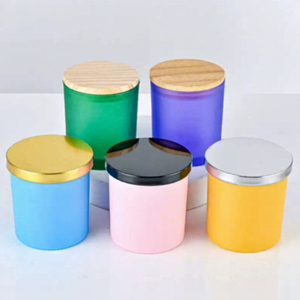 Individuell Bedruckter 10oz Farbiger Glas-Kerzenbecher in Rosa, Blau, Schwarz oder Weiß mit Holz- oder Metalldeckeln zur Kerzenherstellung - Product Image 4