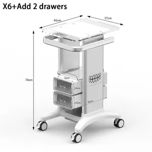 2 Drawers Dental clinic ultrasound scanner trolley Stand Beauty Instrument Trolly Tray ultrasound trolley cart With 4 Wheel