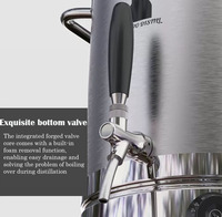 Distillateur d'huiles végétales organiques 20L 30L 65L en acier inoxydable avec tour en cuivre pur et extracteur d'huiles essentielles électrique