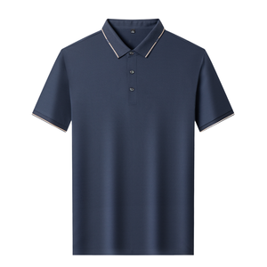 เสื้อเจอร์ซีย์ผ้าไหม/ผ้าฝ้ายแห้งเร็วเสื้อเชิ้ตแขนสั้นลำลองสำหรับผู้ชาย - Product Image 1