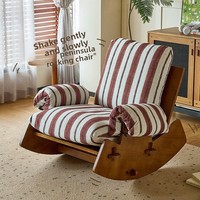 Fauteuil à bascule minimaliste de style rétro en bois massif - Meuble de loisirs multifonctionnel inclinable et inclinable pour le salon