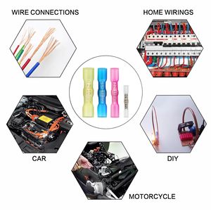 DINGYUAN اتصال مزدوج يتقلص الحرارة تجعيد ولحام موصل سلك الأكمام للماء موصل كهربائي لصق بعقب - Product Image 6