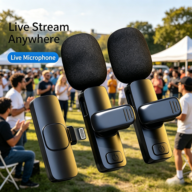 Type-C Wireless Lavalier Microphone, Plug-Play Lapel Mic for Live Streaming, Vlog & Video Recording