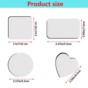 Sublimation Magnet Blanks Products MDF Photo Picture Magnets For Refrigerator Home Car Decorate Blank Printing Custom Magnets