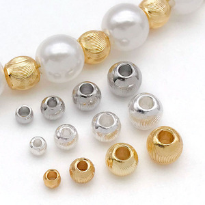 Round <b>Spacer</b> Beads Silver Gold Plated For DIY Jewelry Bracelet Making Accessory 8mm Thick Metal Bead Components - Product Image 3