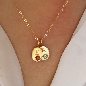 Vente en gros d'acier inoxydable 18K plaqué PVD <span class=keywords><strong>Horoscope</strong></span> pierre de naissance 12 Constellations signe du zodiaque bijoux pendentif collier - Product Image 3