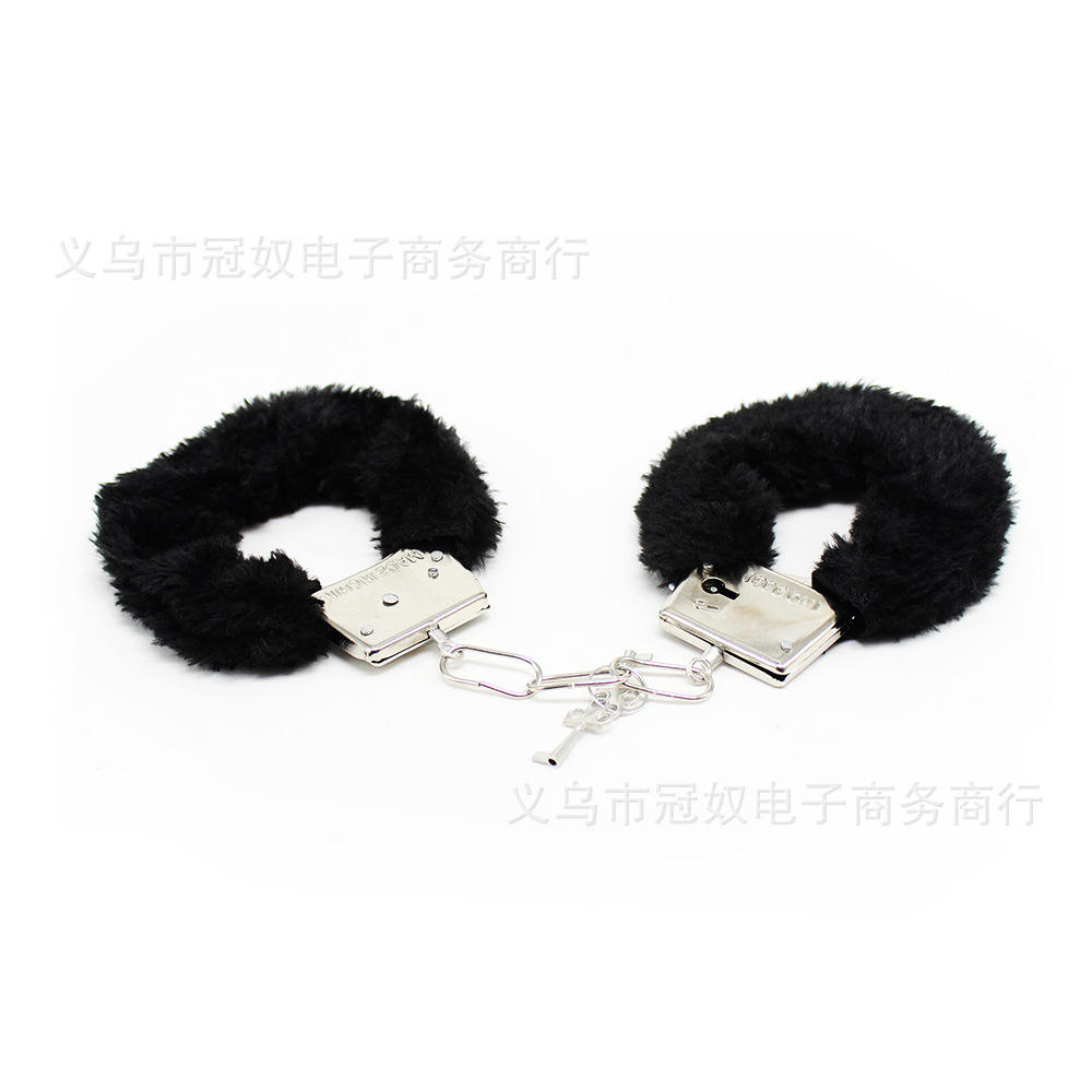 Black plush faux cufflinks