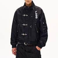 Veste pour homme à manches longues avec fermeture éclair intégrale, col rabattu, taille plus, impression graphique personnalisée OEM/ODM, logo personnalisé, 2025 à 2026