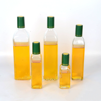 Bouteilles en verre carrées transparentes vides de 100 ml, 250 ml, 500 ml, 750 ml, 1000 ml pour sauce, vinaigre, huile d'olive extra vierge, avec couvercles