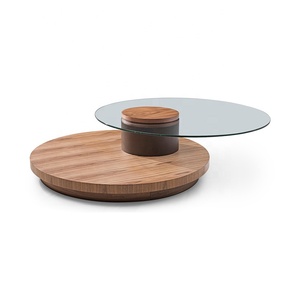 Thiết kế hiện đại hình bầu dục Bàn cà phê với đá thủy tinh rắn gỗ chân cho đồ nội thất nhà phòng khách sử dụng - Product Image 4