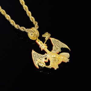 Gioielli Personalizzati con Pendente in Zirconia di Grado 5A, Piccolo Drago di Fuoco in Argento, Stile <span class=keywords><strong>Hip</strong></span> <span class=keywords><strong>Hop</strong></span> alla Moda per Feste e Regali - Product Image 3