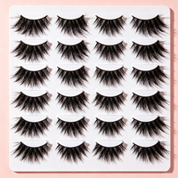 Faux cils en grappes segmentées, courbure C douce, bande fine, grappes de cils réutilisables, respectueuses des cils, maquillage, logo personnalisé