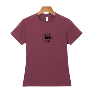เสื้อยืดผ้าคอตตอนผสมสแปนเด็กซ์พิมพ์ลายปักโลโก้แบบกำหนดเอง หนา 300gsm สำหรับผู้หญิง - Product Image 1