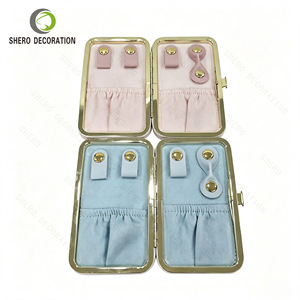 Estuche de Joyería de Terciopelo Mini de Gran Capacidad, Caja Portátil de Viaje para Anillos y Aretes, Caja de Almacenamiento de Joyería Personalizada y Moderna - Product Image 5