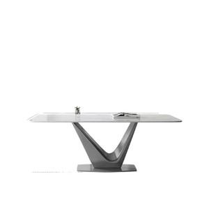 Modern V-Shaped Support Rectangular <b>Dining</b> <b>Table</b> High-End Stable Design For <b>Dining</b> Room Adult Use - Product Image 5