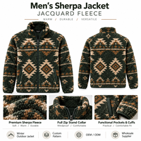 Veste d'hiver rétro à rayures en polaire sherpa pour homme, fermeture éclair intégrale, chaude, décontractée, pour l'extérieur, couleurs personnalisées, fournisseur OEM ODM B2B en gros