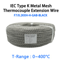 IEC K-Typ Metallgeflecht-Thermoelement-Messkabel Doppelschichtiges Glasfaser-Isoliertes Temperaturmesskabel F7/0.2KXH-H-GAB
