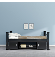 Lit simple pliant en métal robuste, design moderne avec rangement, pour adultes, maison et appartement, prix usine