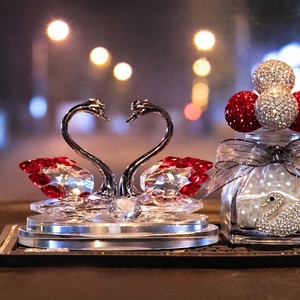 Murano <strong>Mother</strong> and <strong>Son</strong> Statue for Car Decoration Crystal Glass Crafts Swan Animal for Wedding Ornament Souvenirs - Product Image 2