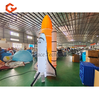Lanzadera espacial inflable gigante para exteriores, modelo de nave espacial con luces LED para publicidad