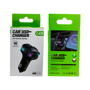 Multifunción tipo C <span class=keywords><strong>USB</strong></span> cargador de coche REPRODUCTOR DE MP3 transmisor FM con iluminación LED arco iris - Product Image 2