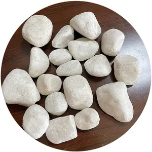 Outdoor Decoration Natural River Rocks Pebbles Flat Cobble Driveway Snow White Round Pebbles Stone For Garden