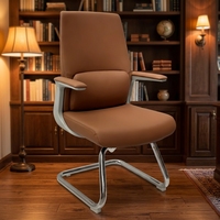 Chaise de bureau de direction moderne et élégante en cuir PU de haute qualité, base en aluminium, hauteur réglable, dossier à motif diamant.