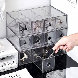 Acrylic <b>Glasses</b> Storage Box Multi Layer Drawer Organizer <b>For</b> Sunglasses Eyewear Display Desktop Storage Cabinet - Product Image 2