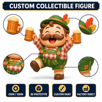 Figurine en vinyle personnalisée OEM pour le festival de la bière bavaroise, figurine d'art de brasseur d'Oktoberfest, vente directe d'usine