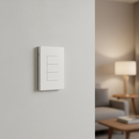 Interruptor de Pared Inteligente de 3 Botones Tipo 86 para UE/Reino Unido, IP11 Impermeable, Inalámbrico Wi-Fi/Zigbee, con Botón Pulsador y App Ewelink para Hogar Inteligente