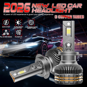 Car <b>LED</b> Headlights 400W 6000K CSP Chip Auto Headlamp Three Copper <b>Tubes</b> Cooling H1 H3 H4 H7 H11 9005 9006 <b>LED</b> Bulbs - Product Image 1