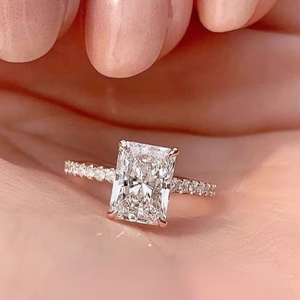 Factory Custom IGI Certified VVS CVD Lab Grown Diamond 10k Gold Classic Unisex Radiant Cut Engagement Wedding Ring 1Ct Carat - Product Image 4
