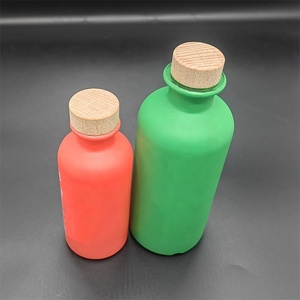 Lujo vacío Round100 200 300ml botella de vidrio bebida para aceite licor jugo vino <span class=keywords><strong>Vodka</strong></span> con Corchos de Bambú - Product Image 5