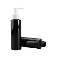 Flacon pompe pour shampoing noir de 100 ml en PET biodégradable pour le lavage des mains et du corps, collection de soins de la peau avec recyclage