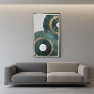 Wholesale Customized Digital Printed Modern Home Wall Art Decor Abstract Green <b>Canvas</b> Still Life Crystal Porcelain Painting MJSP - Product Image 1