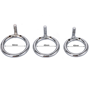 Acero inoxidable Bondage Lock Pene Juguete sexual Dispositivos de castidad masculina Jaulas de acero para pene con candado Jaulas de castidad - Product Image 5
