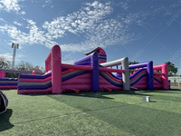 Parcours d'obstacles gonflable commercial 5K direct usine, jeu de compétition pour adultes et enfants, Ninja Run Wrecking Ball